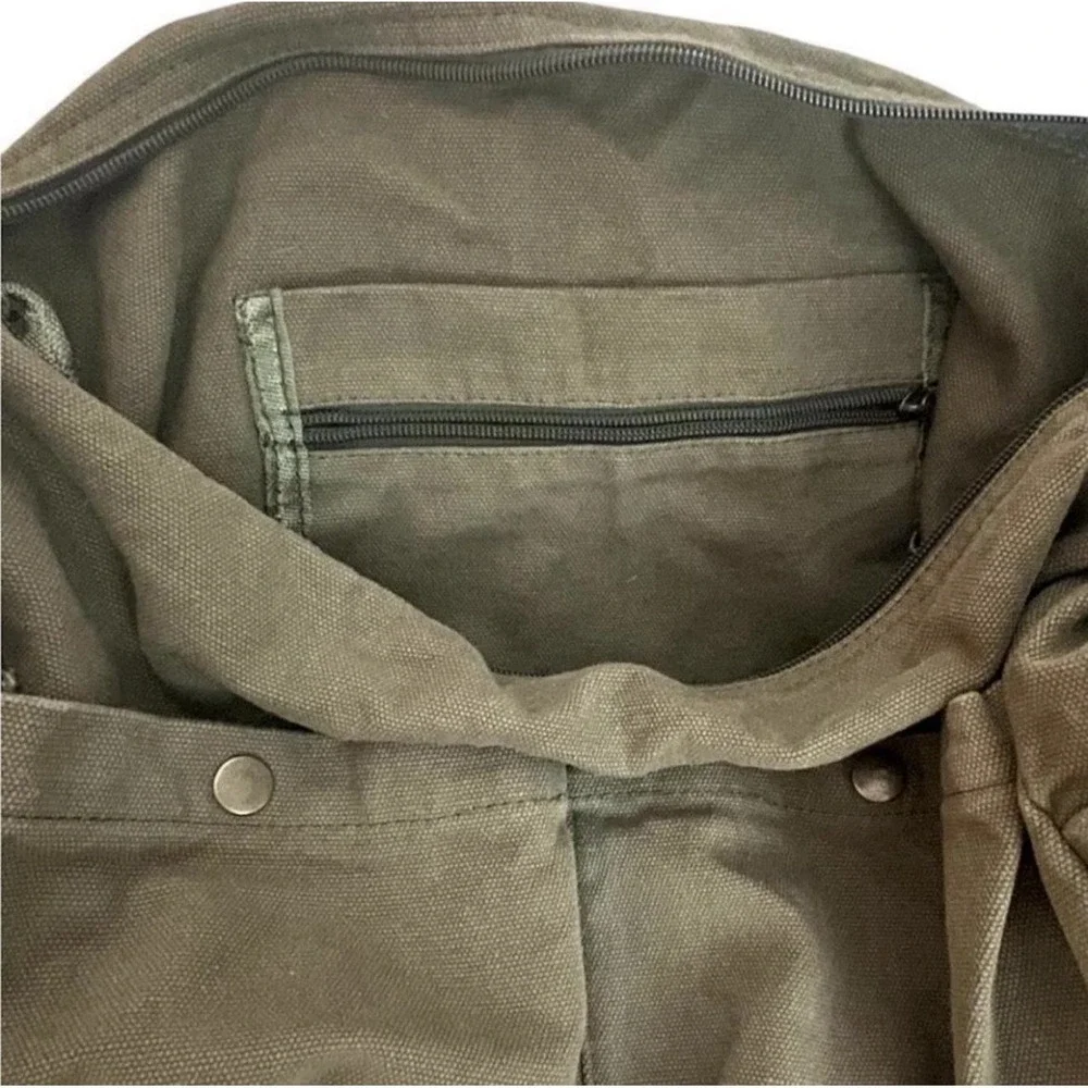 Unisex Canvas Crossbody / Messenger Bag - Large Capacity - Khaki - New